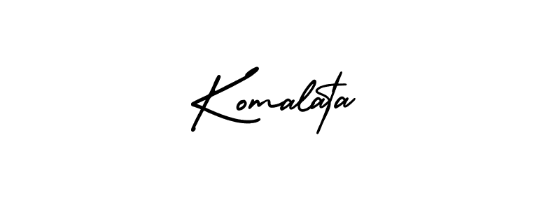 How to make Komalata name signature. Use AmerikaSignatureDemo-Regular style for creating short signs online. This is the latest handwritten sign. Komalata signature style 3 images and pictures png