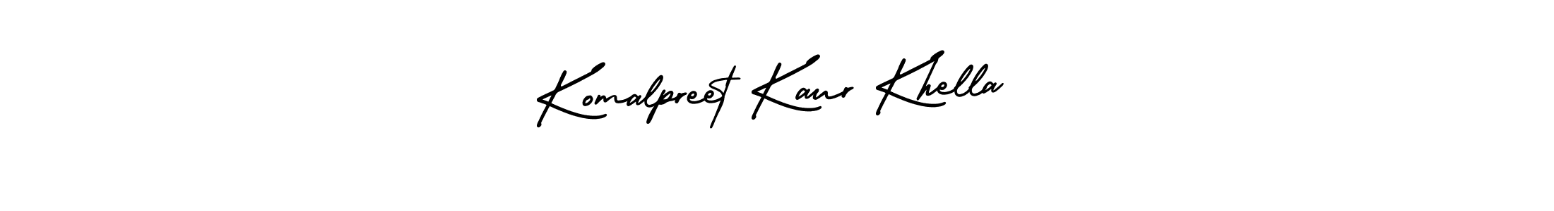 The best way (AmerikaSignatureDemo-Regular) to make a short signature is to pick only two or three words in your name. The name Komalpreet Kaur Khella include a total of six letters. For converting this name. Komalpreet Kaur Khella signature style 3 images and pictures png
