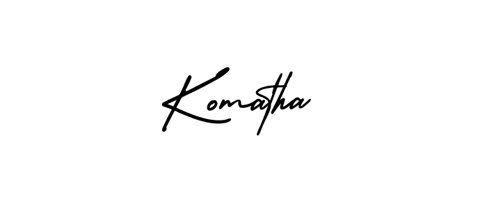 Design your own signature with our free online signature maker. With this signature software, you can create a handwritten (AmerikaSignatureDemo-Regular) signature for name Komatha. Komatha signature style 3 images and pictures png