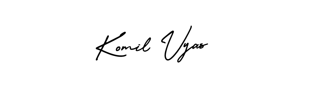 How to make Komil Vyas name signature. Use AmerikaSignatureDemo-Regular style for creating short signs online. This is the latest handwritten sign. Komil Vyas signature style 3 images and pictures png