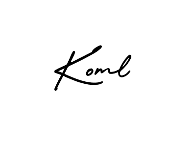 How to make Koml name signature. Use AmerikaSignatureDemo-Regular style for creating short signs online. This is the latest handwritten sign. Koml signature style 3 images and pictures png