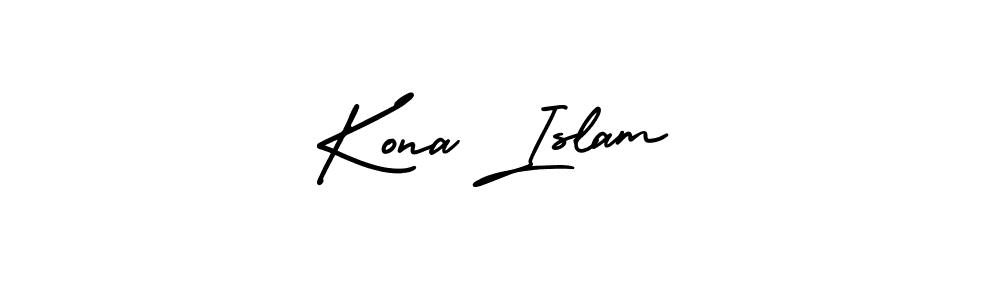 Make a beautiful signature design for name Kona Islam. With this signature (AmerikaSignatureDemo-Regular) style, you can create a handwritten signature for free. Kona Islam signature style 3 images and pictures png