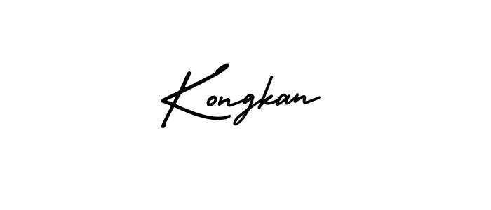 How to make Kongkan signature? AmerikaSignatureDemo-Regular is a professional autograph style. Create handwritten signature for Kongkan name. Kongkan signature style 3 images and pictures png