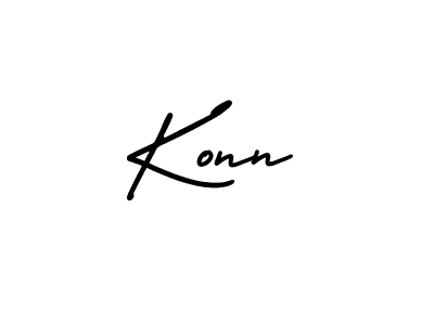 You should practise on your own different ways (AmerikaSignatureDemo-Regular) to write your name (Konn) in signature. don't let someone else do it for you. Konn signature style 3 images and pictures png