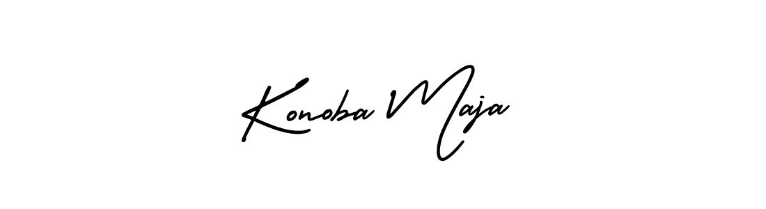 You should practise on your own different ways (AmerikaSignatureDemo-Regular) to write your name (Konoba Maja) in signature. don't let someone else do it for you. Konoba Maja signature style 3 images and pictures png