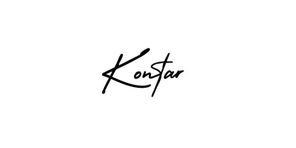 You should practise on your own different ways (AmerikaSignatureDemo-Regular) to write your name (Kontar) in signature. don't let someone else do it for you. Kontar signature style 3 images and pictures png