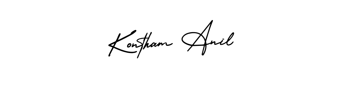 Use a signature maker to create a handwritten signature online. With this signature software, you can design (AmerikaSignatureDemo-Regular) your own signature for name Kontham Anil. Kontham Anil signature style 3 images and pictures png