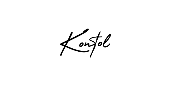 Design your own signature with our free online signature maker. With this signature software, you can create a handwritten (AmerikaSignatureDemo-Regular) signature for name Kontol. Kontol signature style 3 images and pictures png