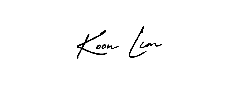 How to Draw Koon Lim signature style? AmerikaSignatureDemo-Regular is a latest design signature styles for name Koon Lim. Koon Lim signature style 3 images and pictures png