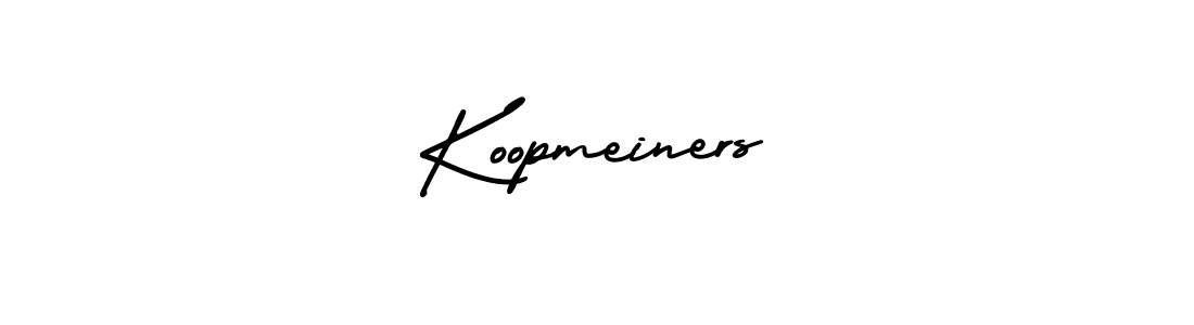 You should practise on your own different ways (AmerikaSignatureDemo-Regular) to write your name (Koopmeiners) in signature. don't let someone else do it for you. Koopmeiners signature style 3 images and pictures png