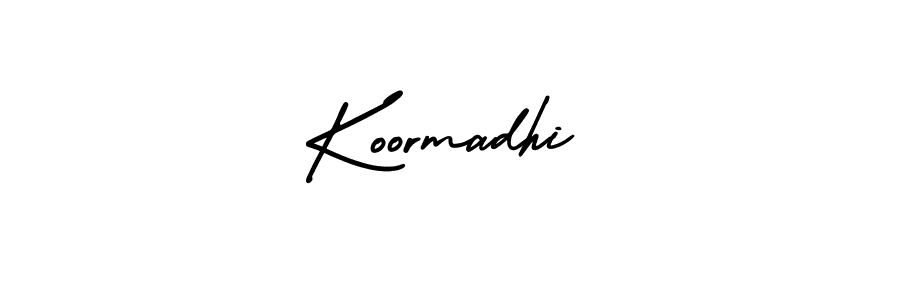 You should practise on your own different ways (AmerikaSignatureDemo-Regular) to write your name (Koormadhi) in signature. don't let someone else do it for you. Koormadhi signature style 3 images and pictures png