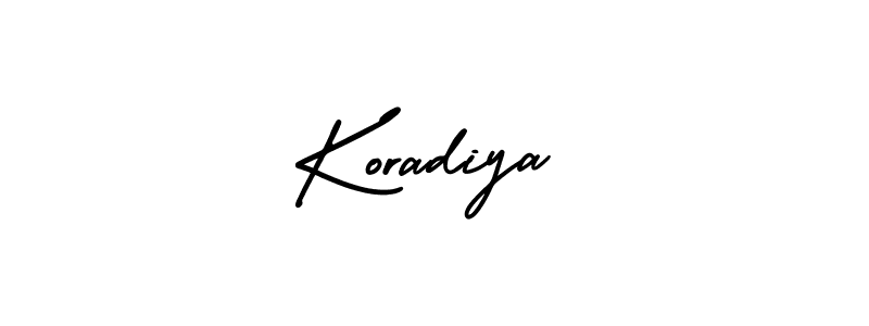 How to make Koradiya signature? AmerikaSignatureDemo-Regular is a professional autograph style. Create handwritten signature for Koradiya name. Koradiya signature style 3 images and pictures png