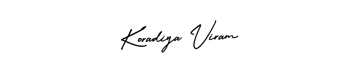 Design your own signature with our free online signature maker. With this signature software, you can create a handwritten (AmerikaSignatureDemo-Regular) signature for name Koradiya Viram. Koradiya Viram signature style 3 images and pictures png
