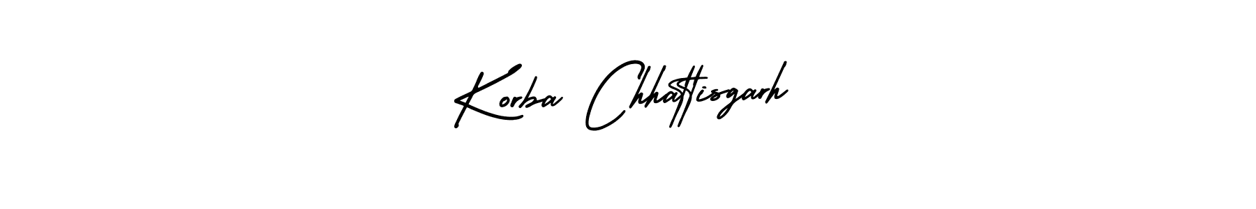 How to make Korba Chhattisgarh name signature. Use AmerikaSignatureDemo-Regular style for creating short signs online. This is the latest handwritten sign. Korba Chhattisgarh signature style 3 images and pictures png