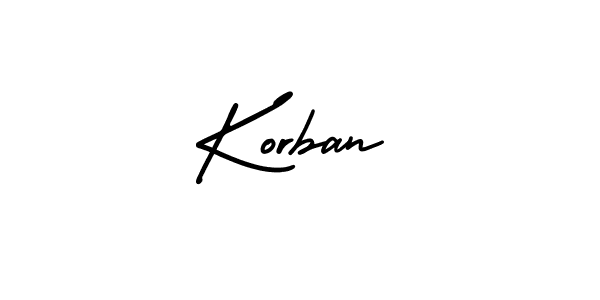 Korban stylish signature style. Best Handwritten Sign (AmerikaSignatureDemo-Regular) for my name. Handwritten Signature Collection Ideas for my name Korban. Korban signature style 3 images and pictures png