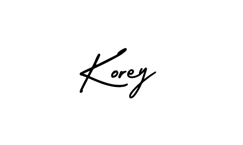 Make a beautiful signature design for name Korey. With this signature (AmerikaSignatureDemo-Regular) style, you can create a handwritten signature for free. Korey signature style 3 images and pictures png