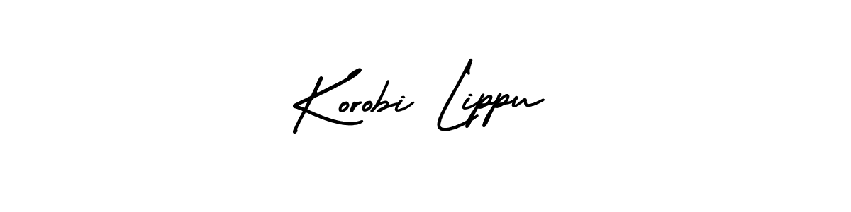 How to Draw Korobi Lippu signature style? AmerikaSignatureDemo-Regular is a latest design signature styles for name Korobi Lippu. Korobi Lippu signature style 3 images and pictures png