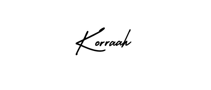 The best way (AmerikaSignatureDemo-Regular) to make a short signature is to pick only two or three words in your name. The name Korraah include a total of six letters. For converting this name. Korraah signature style 3 images and pictures png