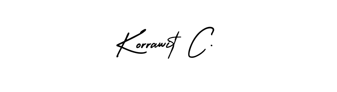 Korrawit C. stylish signature style. Best Handwritten Sign (AmerikaSignatureDemo-Regular) for my name. Handwritten Signature Collection Ideas for my name Korrawit C.. Korrawit C. signature style 3 images and pictures png