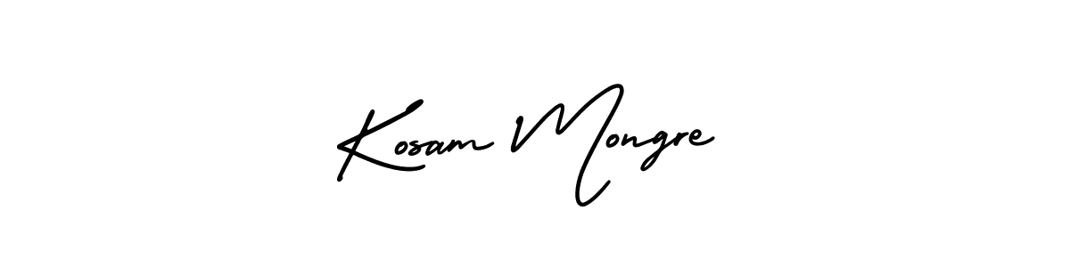 This is the best signature style for the Kosam Mongre name. Also you like these signature font (AmerikaSignatureDemo-Regular). Mix name signature. Kosam Mongre signature style 3 images and pictures png