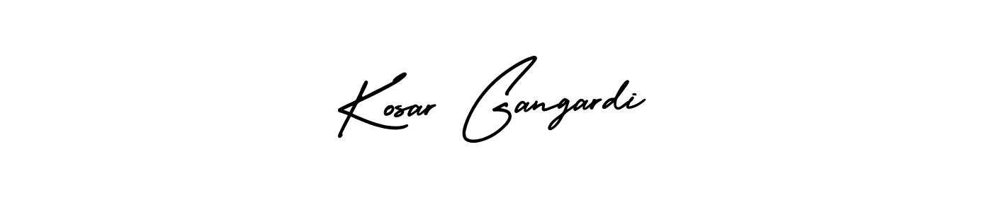 if you are searching for the best signature style for your name Kosar Gangardi. so please give up your signature search. here we have designed multiple signature styles  using AmerikaSignatureDemo-Regular. Kosar Gangardi signature style 3 images and pictures png