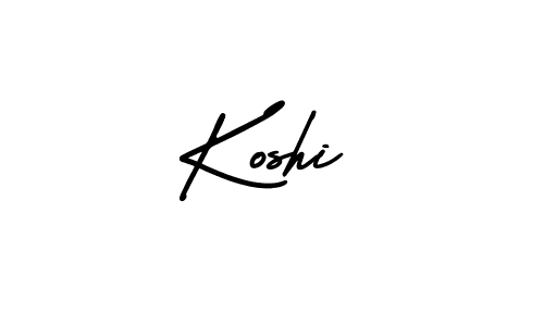 Make a beautiful signature design for name Koshi. With this signature (AmerikaSignatureDemo-Regular) style, you can create a handwritten signature for free. Koshi signature style 3 images and pictures png