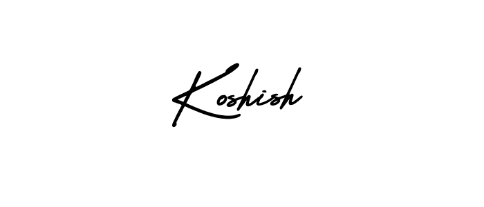 How to make Koshish name signature. Use AmerikaSignatureDemo-Regular style for creating short signs online. This is the latest handwritten sign. Koshish signature style 3 images and pictures png