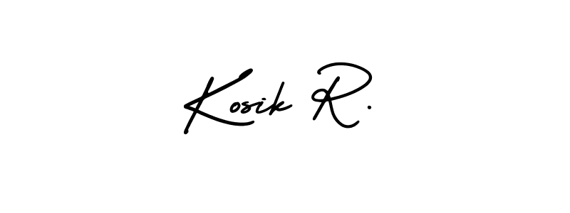 Kosik R. stylish signature style. Best Handwritten Sign (AmerikaSignatureDemo-Regular) for my name. Handwritten Signature Collection Ideas for my name Kosik R.. Kosik R. signature style 3 images and pictures png