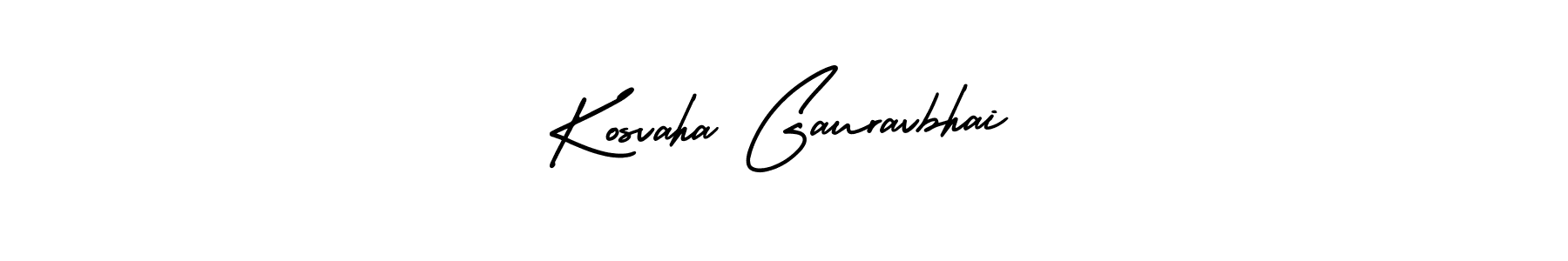 The best way (AmerikaSignatureDemo-Regular) to make a short signature is to pick only two or three words in your name. The name Kosvaha Gauravbhai include a total of six letters. For converting this name. Kosvaha Gauravbhai signature style 3 images and pictures png