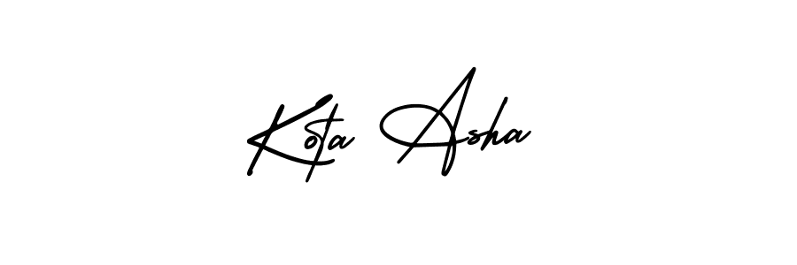 How to make Kota Asha name signature. Use AmerikaSignatureDemo-Regular style for creating short signs online. This is the latest handwritten sign. Kota Asha signature style 3 images and pictures png