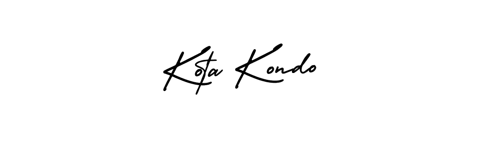 The best way (AmerikaSignatureDemo-Regular) to make a short signature is to pick only two or three words in your name. The name Kota Kondo include a total of six letters. For converting this name. Kota Kondo signature style 3 images and pictures png