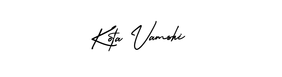 You should practise on your own different ways (AmerikaSignatureDemo-Regular) to write your name (Kota Vamshi) in signature. don't let someone else do it for you. Kota Vamshi signature style 3 images and pictures png