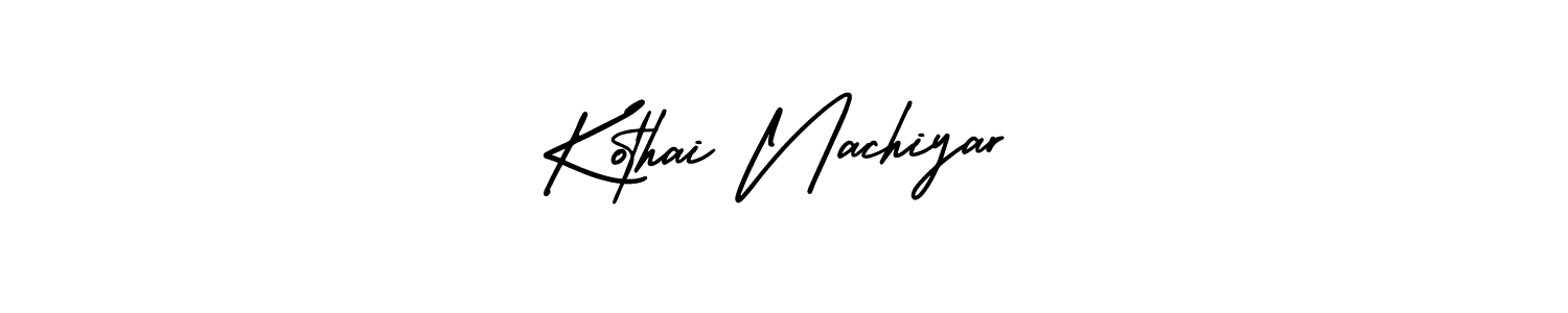 It looks lik you need a new signature style for name Kothai Nachiyar. Design unique handwritten (AmerikaSignatureDemo-Regular) signature with our free signature maker in just a few clicks. Kothai Nachiyar signature style 3 images and pictures png