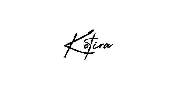 You should practise on your own different ways (AmerikaSignatureDemo-Regular) to write your name (Kotira) in signature. don't let someone else do it for you. Kotira signature style 3 images and pictures png