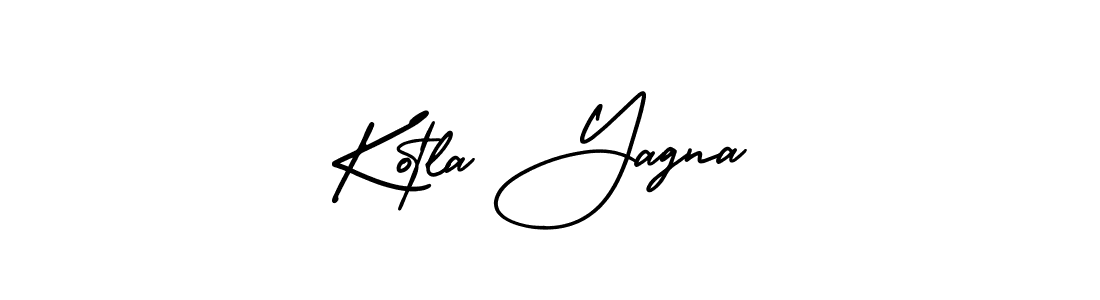 How to make Kotla Yagna name signature. Use AmerikaSignatureDemo-Regular style for creating short signs online. This is the latest handwritten sign. Kotla Yagna signature style 3 images and pictures png