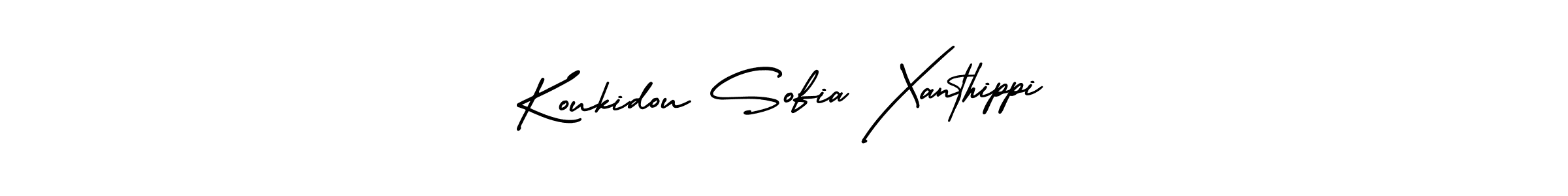 How to Draw Koukidou Sofia Xanthippi signature style? AmerikaSignatureDemo-Regular is a latest design signature styles for name Koukidou Sofia Xanthippi. Koukidou Sofia Xanthippi signature style 3 images and pictures png