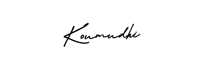 Make a beautiful signature design for name Koumudhi. With this signature (AmerikaSignatureDemo-Regular) style, you can create a handwritten signature for free. Koumudhi signature style 3 images and pictures png