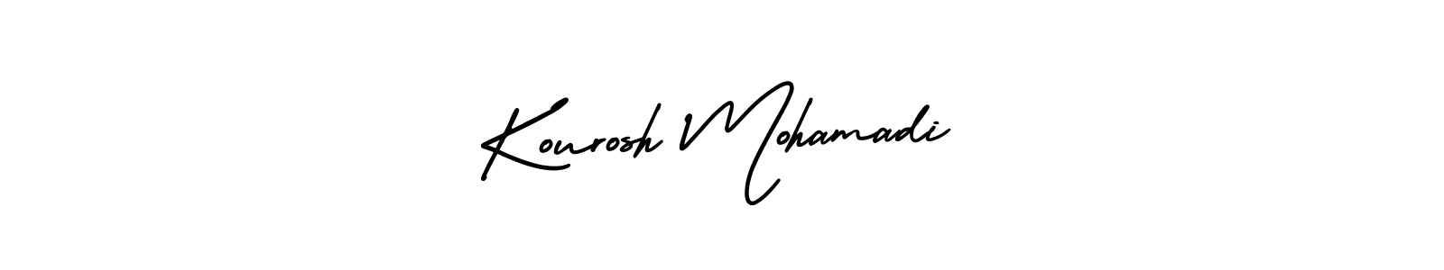 The best way (AmerikaSignatureDemo-Regular) to make a short signature is to pick only two or three words in your name. The name Kourosh Mohamadi include a total of six letters. For converting this name. Kourosh Mohamadi signature style 3 images and pictures png