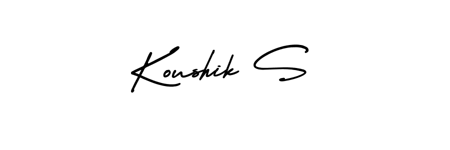 How to Draw Koushik S signature style? AmerikaSignatureDemo-Regular is a latest design signature styles for name Koushik S. Koushik S signature style 3 images and pictures png