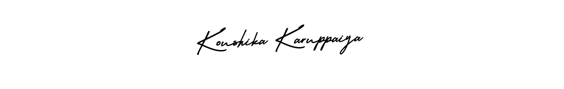 How to make Koushika Karuppaiya name signature. Use AmerikaSignatureDemo-Regular style for creating short signs online. This is the latest handwritten sign. Koushika Karuppaiya signature style 3 images and pictures png