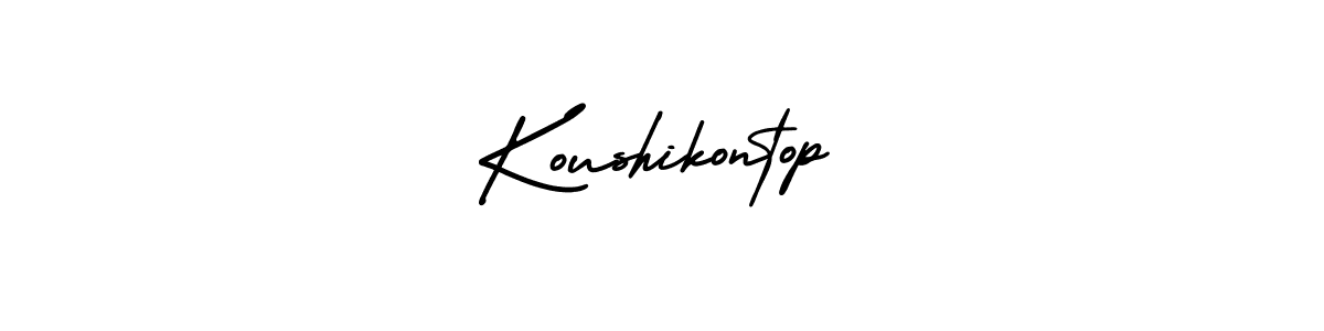 Make a beautiful signature design for name Koushikontop. With this signature (AmerikaSignatureDemo-Regular) style, you can create a handwritten signature for free. Koushikontop signature style 3 images and pictures png