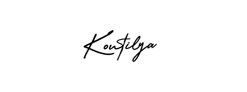 Use a signature maker to create a handwritten signature online. With this signature software, you can design (AmerikaSignatureDemo-Regular) your own signature for name Koutilya. Koutilya signature style 3 images and pictures png