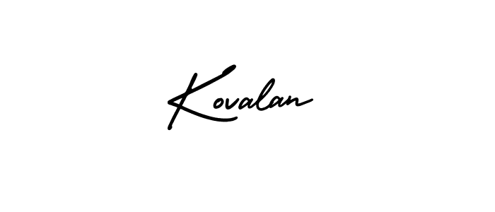 Kovalan stylish signature style. Best Handwritten Sign (AmerikaSignatureDemo-Regular) for my name. Handwritten Signature Collection Ideas for my name Kovalan. Kovalan signature style 3 images and pictures png