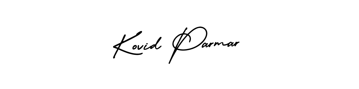 AmerikaSignatureDemo-Regular is a professional signature style that is perfect for those who want to add a touch of class to their signature. It is also a great choice for those who want to make their signature more unique. Get Kovid Parmar name to fancy signature for free. Kovid Parmar signature style 3 images and pictures png