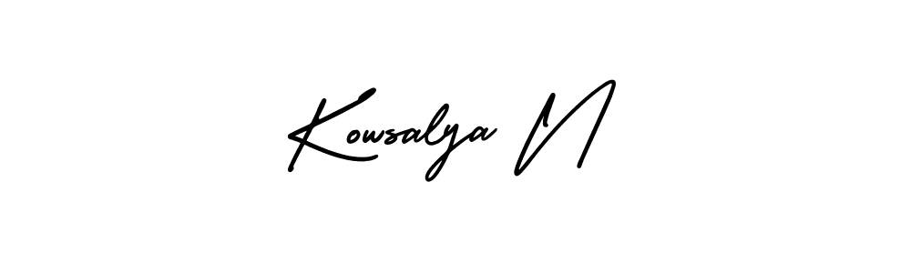 if you are searching for the best signature style for your name Kowsalya N. so please give up your signature search. here we have designed multiple signature styles  using AmerikaSignatureDemo-Regular. Kowsalya N signature style 3 images and pictures png