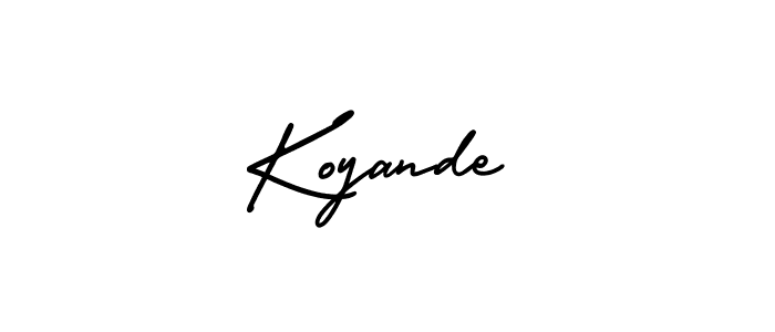 Koyande stylish signature style. Best Handwritten Sign (AmerikaSignatureDemo-Regular) for my name. Handwritten Signature Collection Ideas for my name Koyande. Koyande signature style 3 images and pictures png