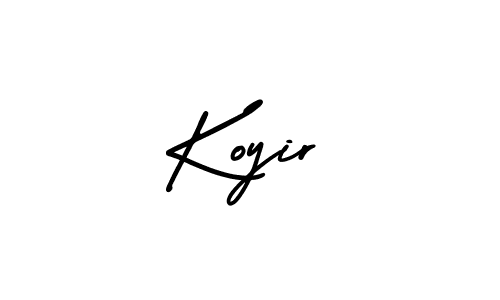 Use a signature maker to create a handwritten signature online. With this signature software, you can design (AmerikaSignatureDemo-Regular) your own signature for name Koyir. Koyir signature style 3 images and pictures png