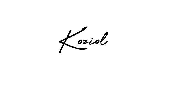 You should practise on your own different ways (AmerikaSignatureDemo-Regular) to write your name (Koziol) in signature. don't let someone else do it for you. Koziol signature style 3 images and pictures png