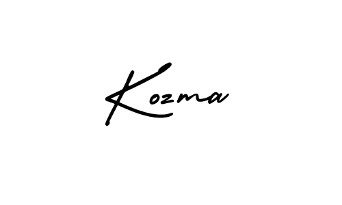 Kozma stylish signature style. Best Handwritten Sign (AmerikaSignatureDemo-Regular) for my name. Handwritten Signature Collection Ideas for my name Kozma. Kozma signature style 3 images and pictures png