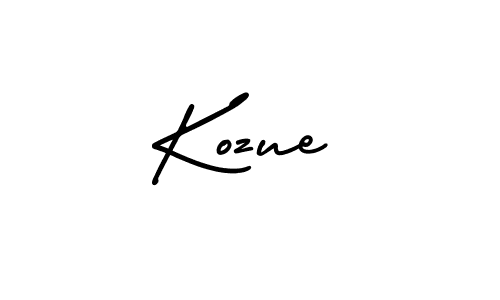 Kozue stylish signature style. Best Handwritten Sign (AmerikaSignatureDemo-Regular) for my name. Handwritten Signature Collection Ideas for my name Kozue. Kozue signature style 3 images and pictures png
